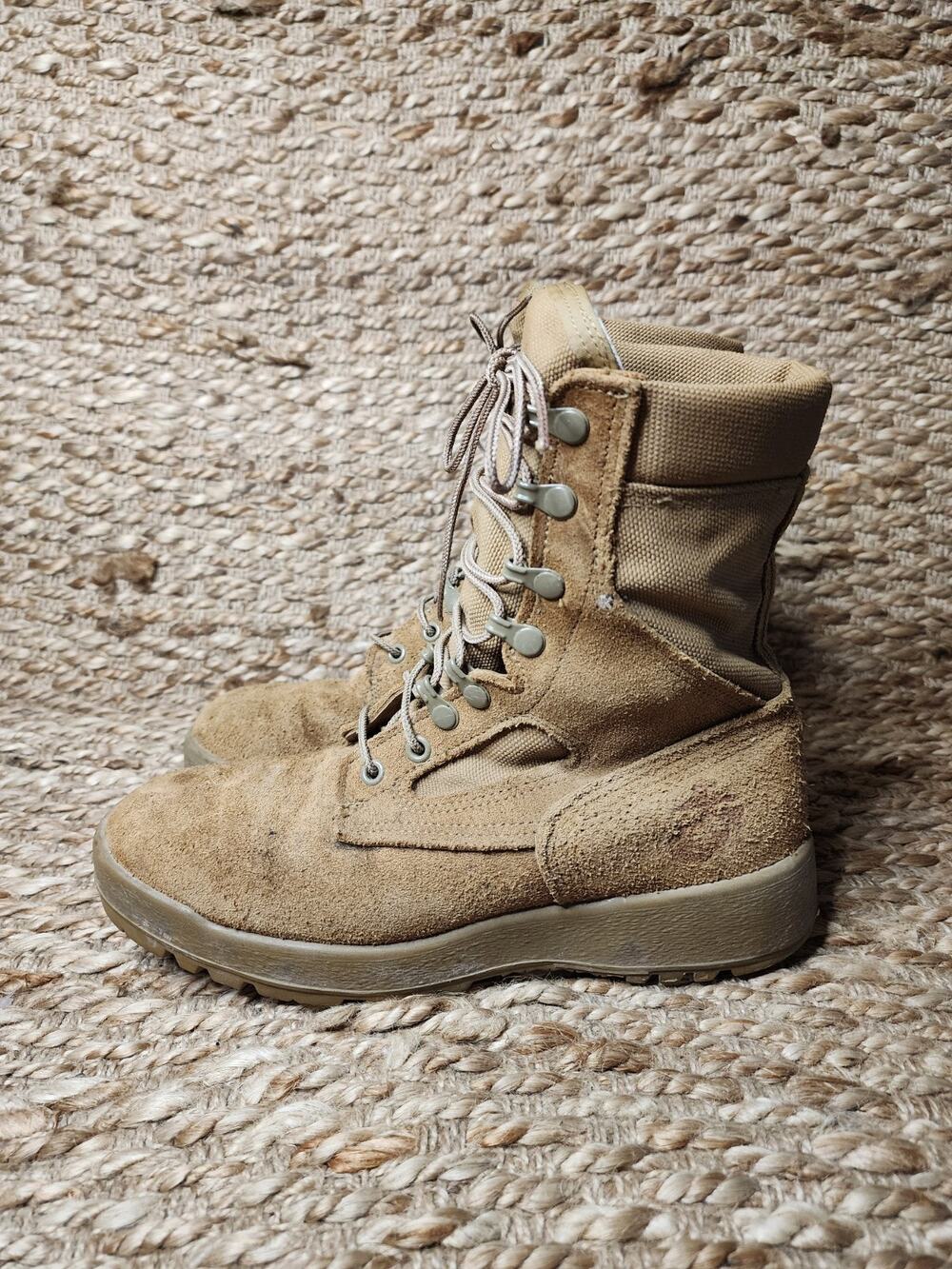 McRae USMC Combat Boots Hot Weather Vibram Men Size 7R Tan US Marines Military